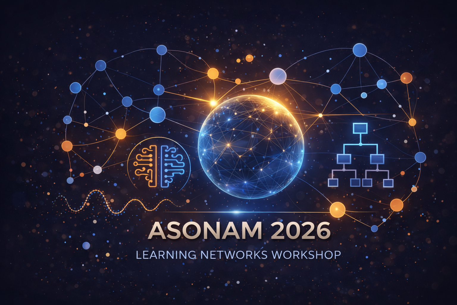 Abstract illustration of learning networks and AI